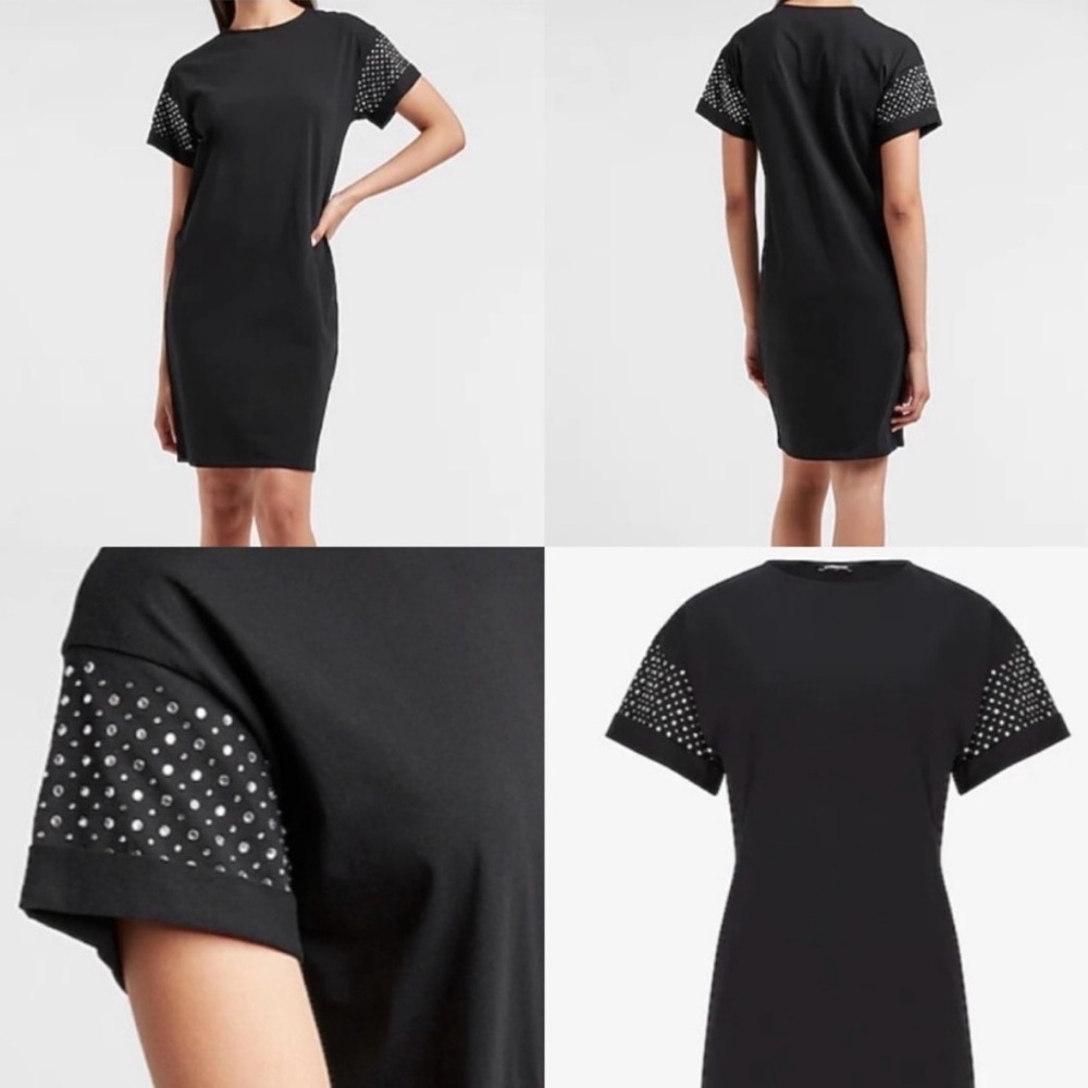 Express Rhinestone Embellished Shirt Dress Size M